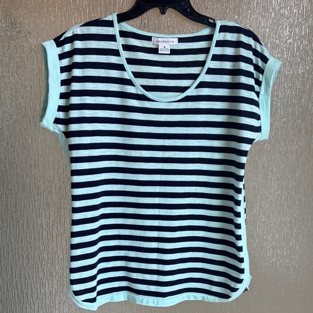 Liz Claiborne Medium Mint Striped Top